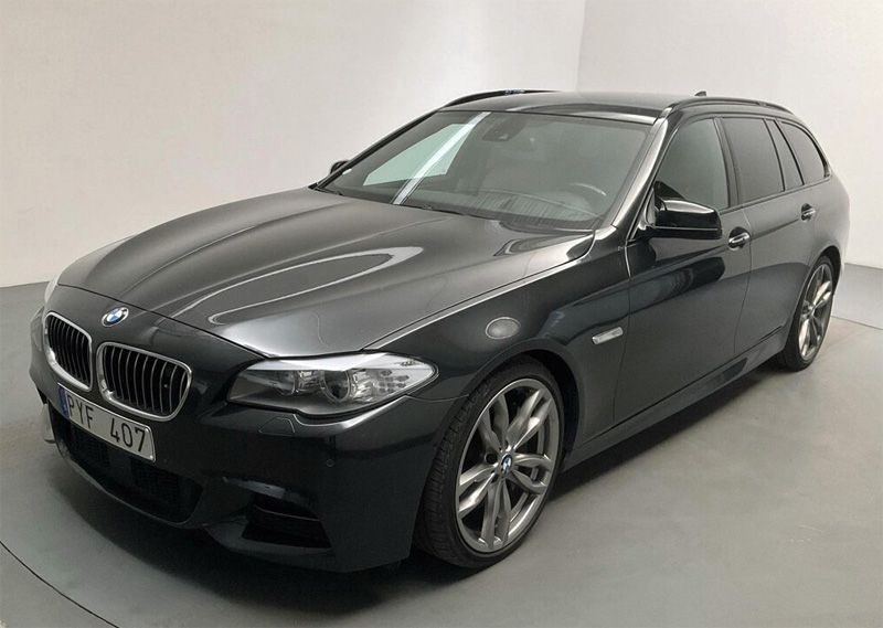 Svart BMW M550D Xdrive Touring stulen i Långås mellan Falkenberg och Varberg